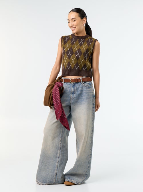Pull sans manches à motif - Kiabi