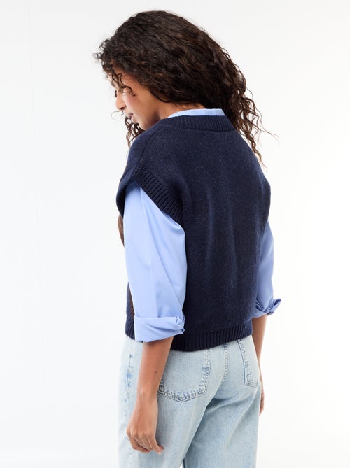 Pull sans manches à motifs losanges - Kiabi