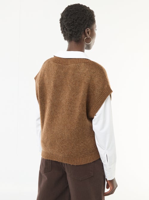 Pull sans manches à motifs losanges - Kiabi