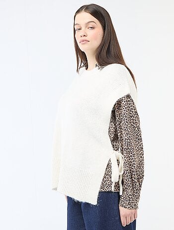 Pull sans manches à nouer sur les côtés