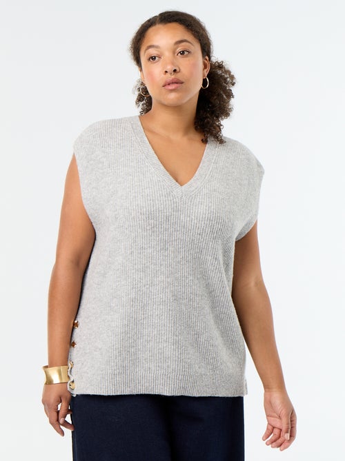 Pull sans manches avec bijoux fantaisies dorés - Kiabi Pull sans manches avec bijoux fantaisies dorés - Kiabi
