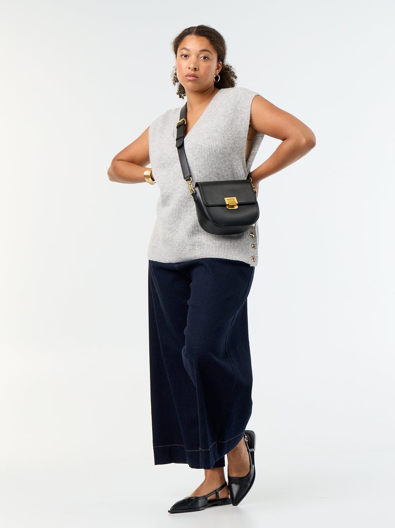Pull sans manches avec bijoux fantaisies dorés Gris - Kiabi