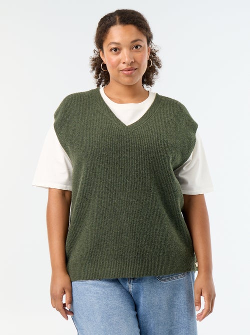 Pull sans manches avec bijoux fantaisies dorés - Kiabi Pull sans manches avec bijoux fantaisies dorés - Kiabi