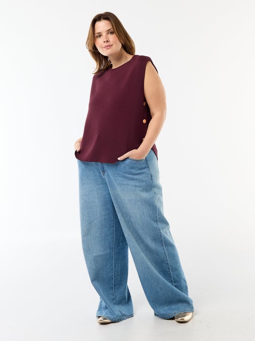 Pull sans manches avec boutons dorés sur côté - Kiabi