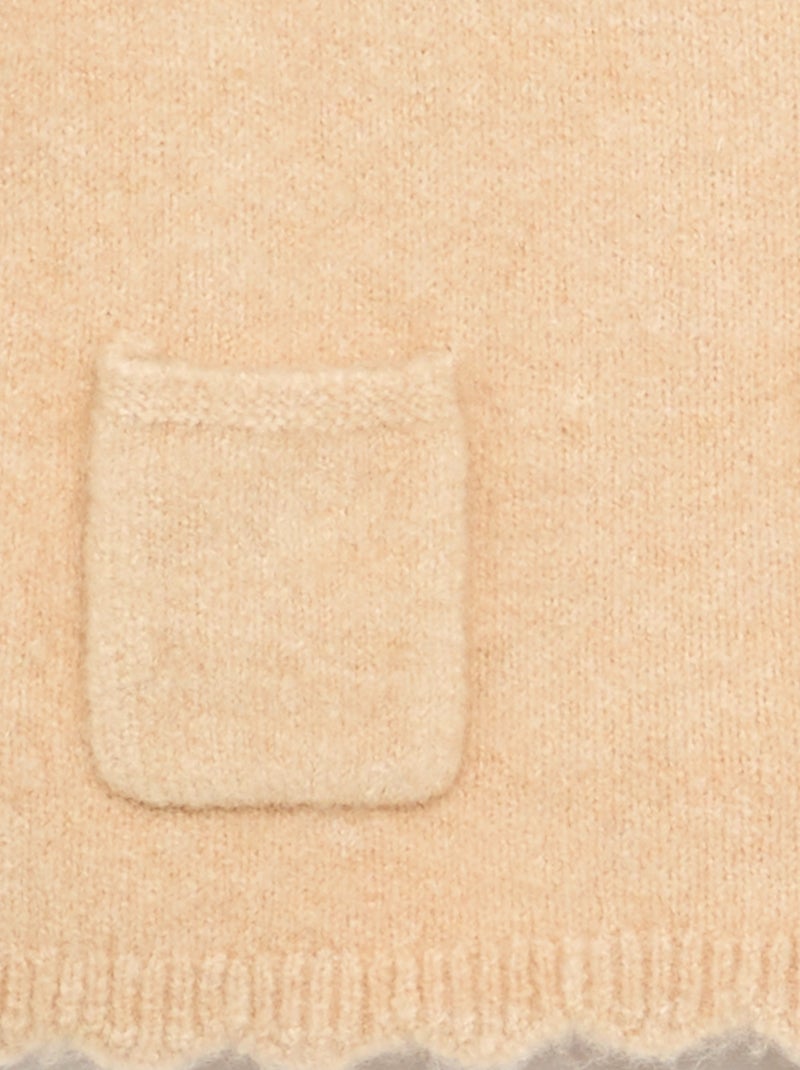 Pull sans manches avec écharpe amovible Beige - Kiabi