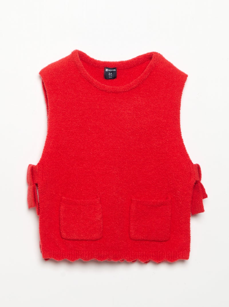 Pull sans manches avec écharpe amovible Rouge - Kiabi