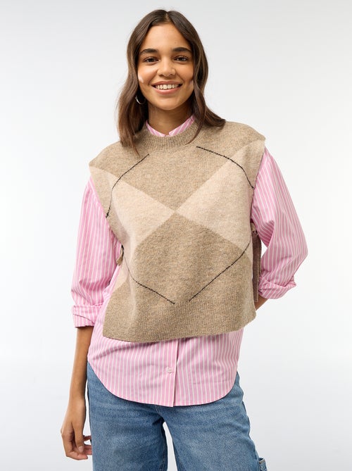 Pull sans manches avec liens à nouer sur les côtés - Kiabi