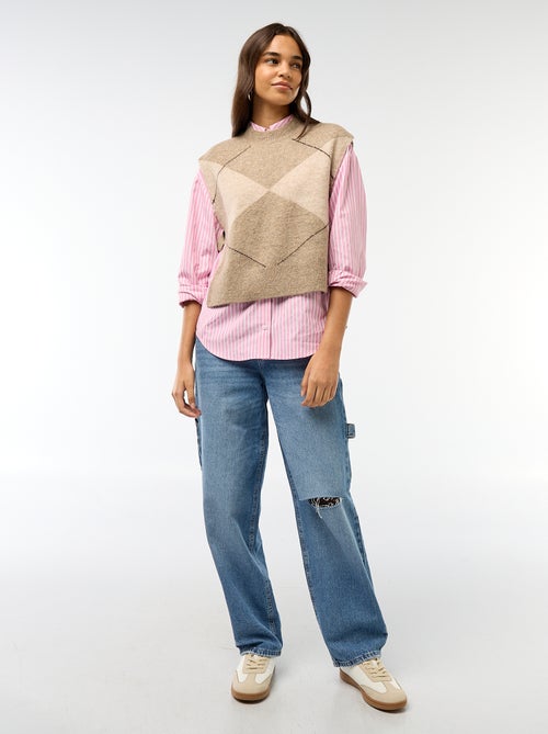 Pull sans manches avec liens à nouer sur les côtés - Kiabi