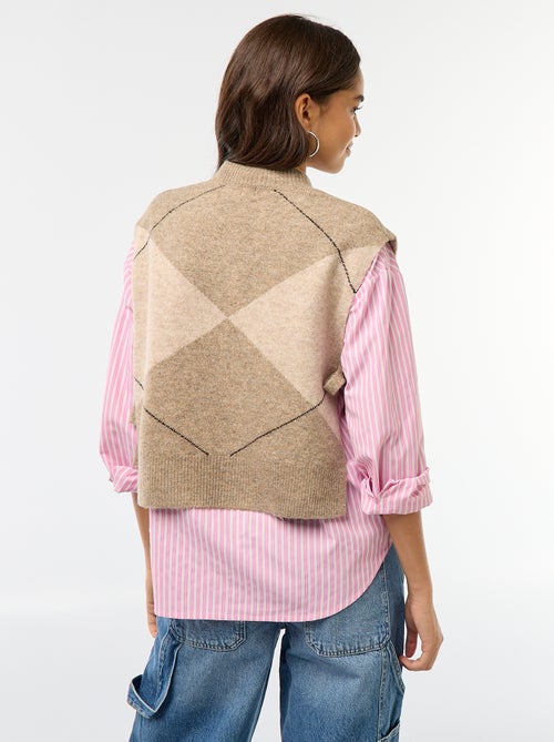 Pull sans manches avec liens à nouer sur les côtés - Kiabi