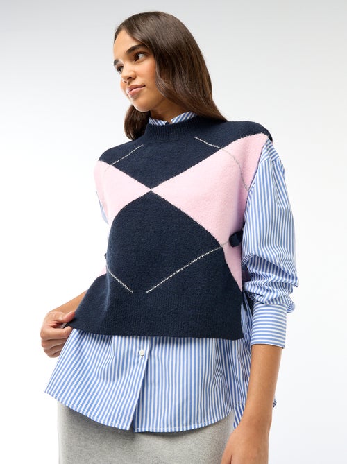 Pull sans manches avec liens à nouer sur les côtés - Kiabi