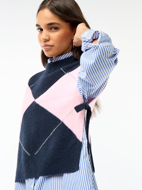 Pull sans manches avec liens à nouer sur les côtés - Kiabi