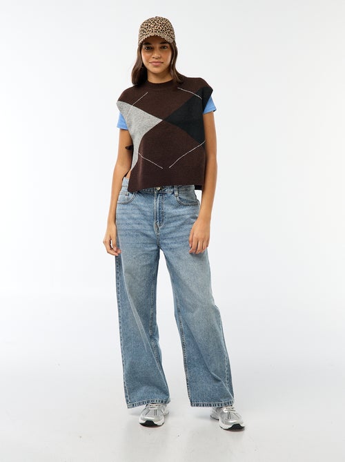 Pull sans manches avec liens à nouer sur les côtés - Kiabi