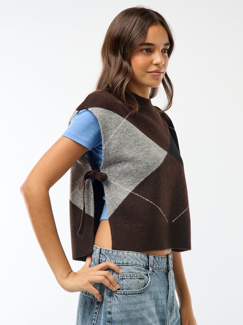 Pull sans manches avec liens à nouer sur les côtés - Kiabi