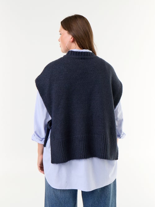 Pull sans manches avec nouette sur les côtés - Kiabi