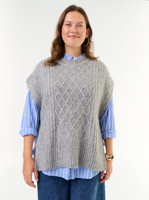 Pull sans manches avec nouette sur les côtés - Kiabi