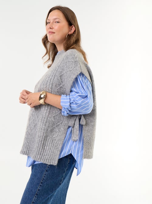 Pull sans manches avec nouette sur les côtés - Kiabi