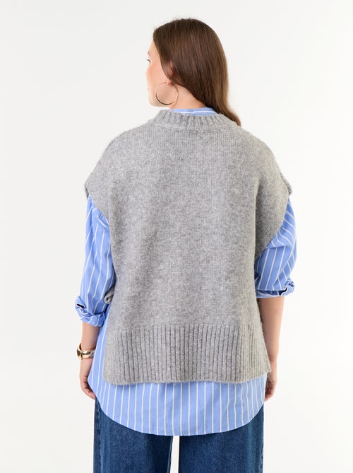 Pull sans manches avec nouette sur les côtés - Kiabi