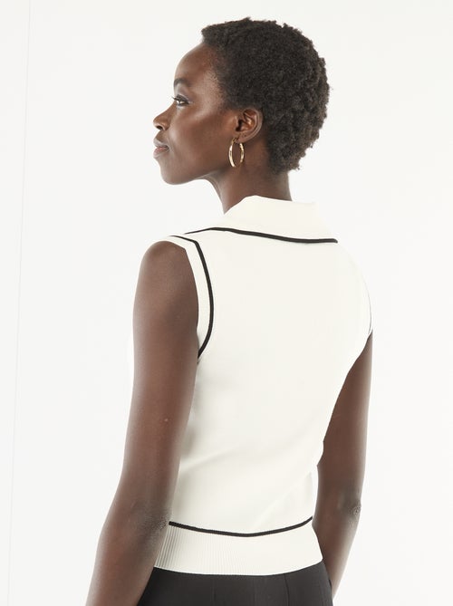 Pull sans manches col polo - Kiabi