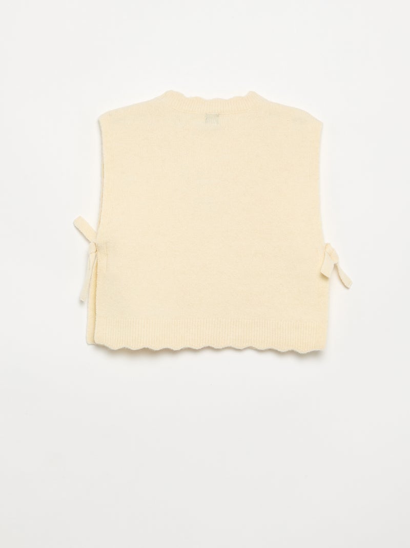 Pull sans manches Ecru - Kiabi