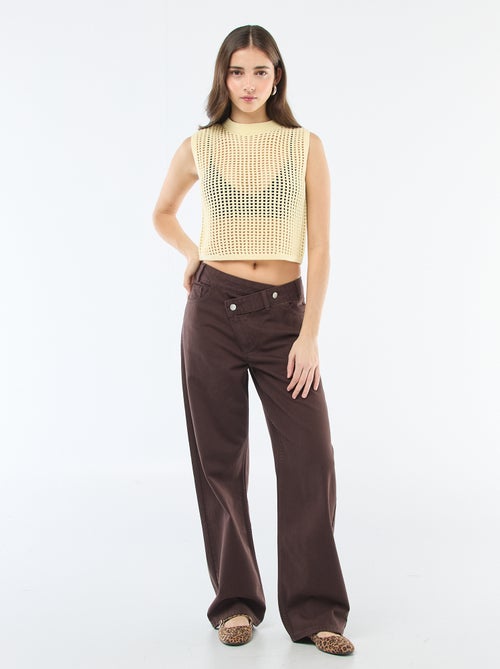 Pull sans manches en crochet - Kiabi