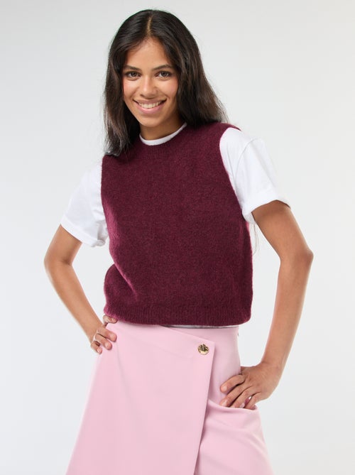 Pull sans manches en maille - Kiabi
