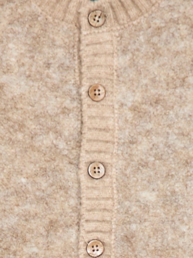 Pull sans manches en maille bouclette Beige - Kiabi