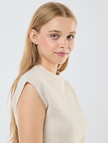 Pull sans manches en maille chaude