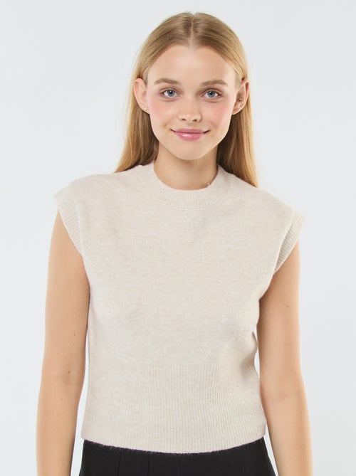 Pull sans manches en maille chaude - Kiabi