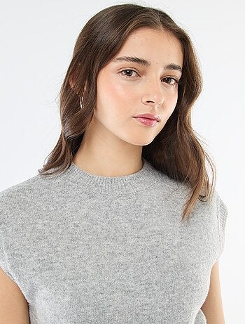 Pull sans manches en maille chaude