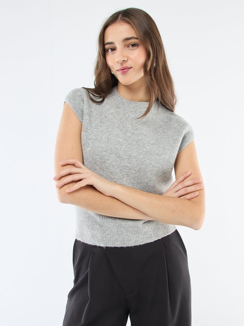 Pull sans manches en maille chaude - Kiabi