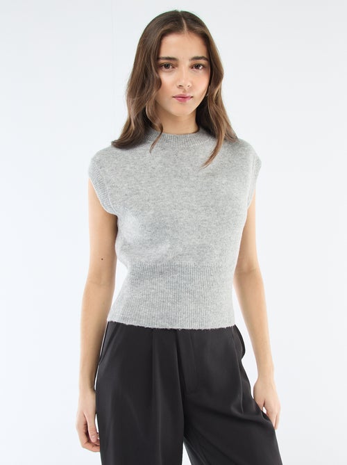 Pull sans manches en maille chaude - Kiabi