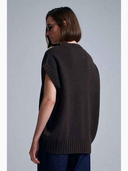 Pull sans manches en maille côtelée dilvin - Kiabi