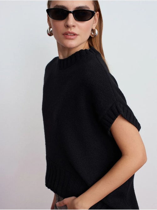 Pull sans manches en maille côtelée dilvin - Kiabi
