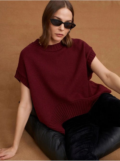 Pull sans manches en maille côtelée dilvin - Kiabi