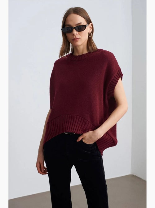 Pull sans manches en maille côtelée dilvin - Kiabi