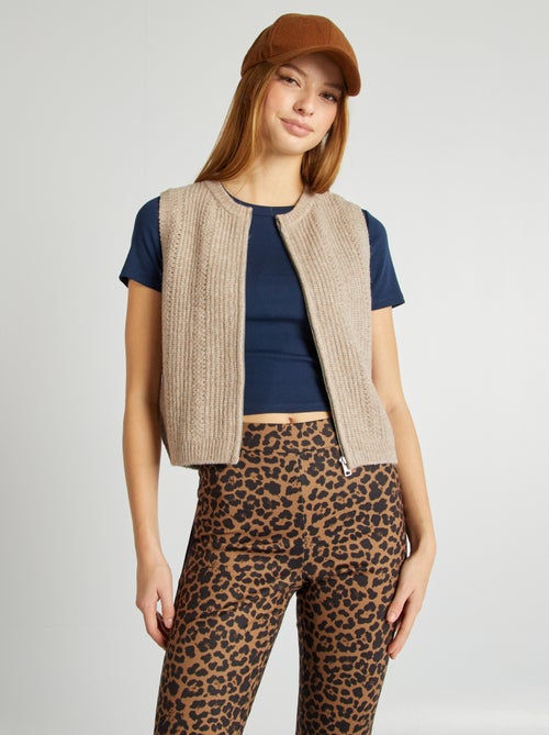 Pull sans manches en maille douce - Kiabi
