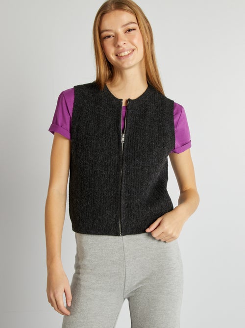 Pull sans manches en maille douce - Kiabi