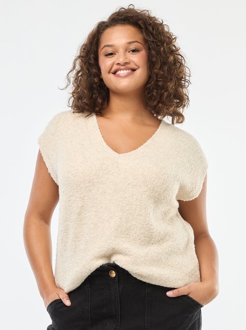 Pull sans manches en maille fine jauge - Kiabi