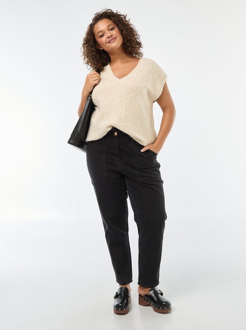 Pull sans manches en maille fine jauge - Kiabi