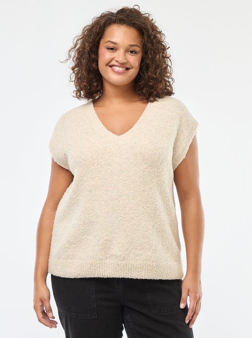 Pull sans manches en maille fine jauge - Kiabi