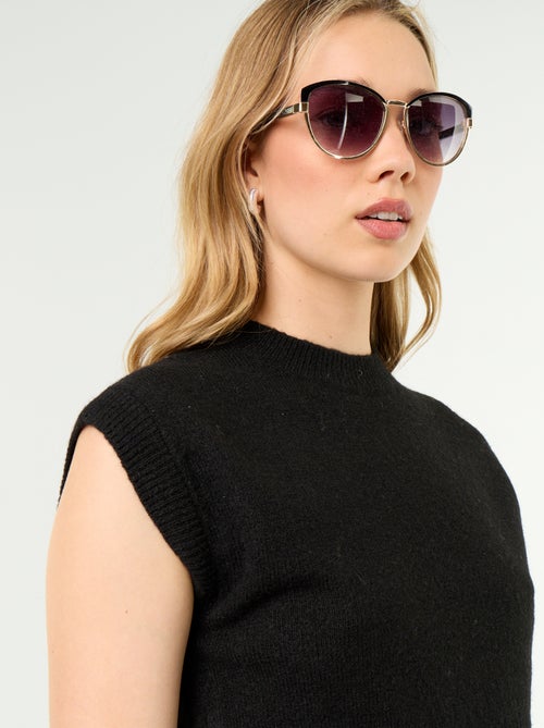 Pull sans manches en maille grosse jauge - Kiabi