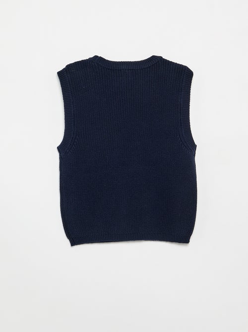 Pull sans manches en maille tricot - Kiabi