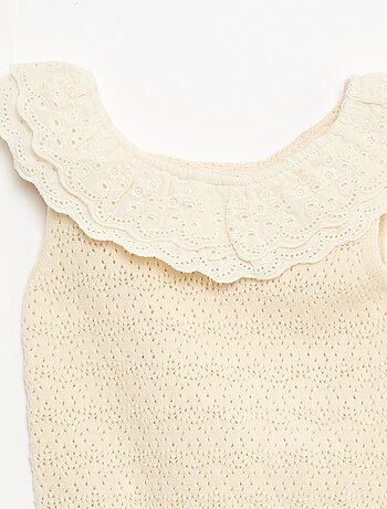 Pull sans manches en tricot