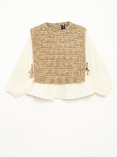 Pull sans manches et blouse 2 en 1 - Kiabi