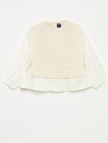 Pull sans manches et blouse 2 en 1
