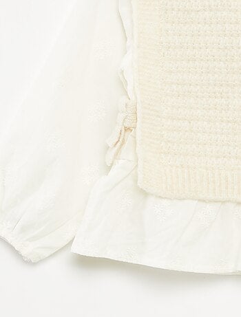 Pull sans manches et blouse 2 en 1