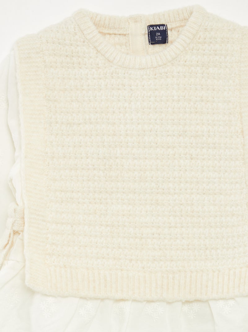 Pull sans manches et blouse 2 en 1 Blanc - Kiabi