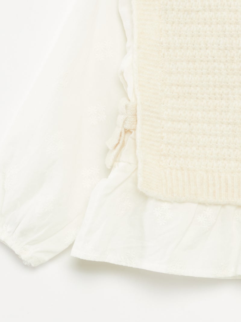 Pull sans manches et blouse 2 en 1 Blanc - Kiabi