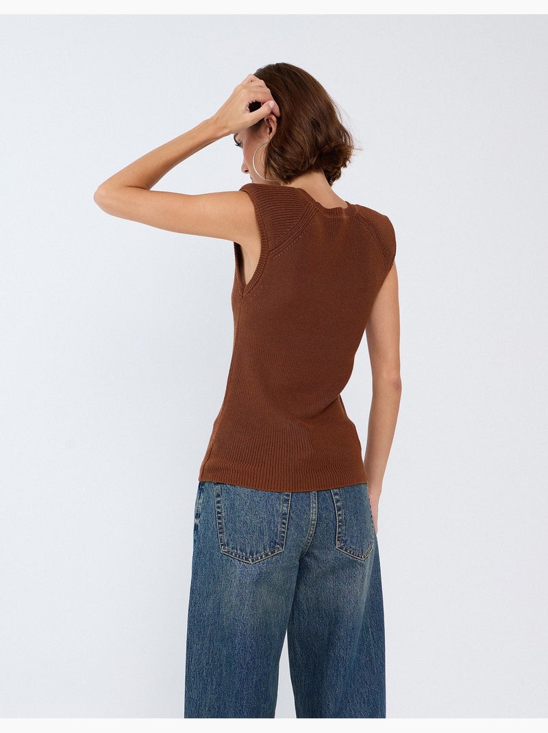 Pull sans manches, mo fashion Marron - Kiabi
