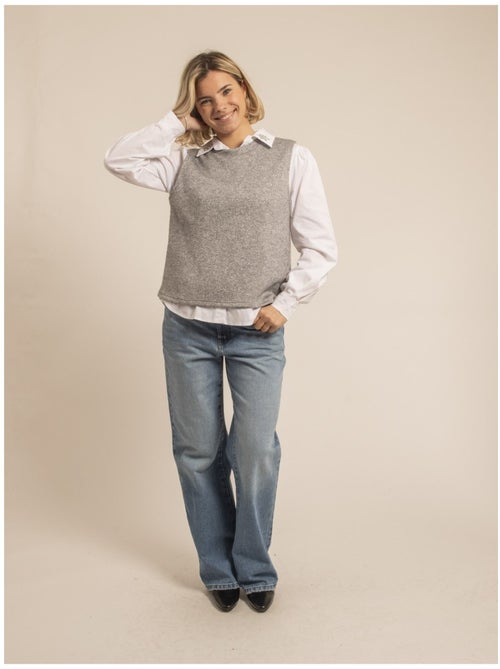 Pull sans manches paillettes klaudia - Kiabi